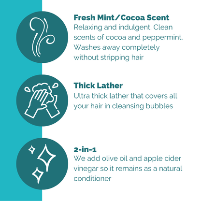 Cocoa & Fresh Mint Shampoo/Conditioner Bar - Simply Bliss